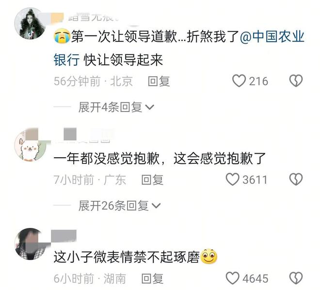 ！暂停工作全职处理漏水等更多细节！爱游戏app网站农行“高管”道歉了